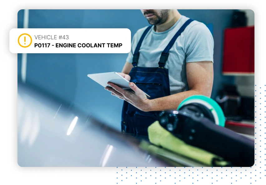 Alert demonstrating engine coolant temperature