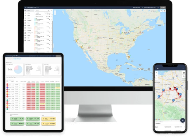 Image showing screenshot of One Step GPS user interface on different devices